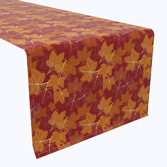 Seasonal Fall Leaves Cotton Table Runners