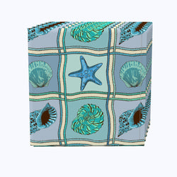 Shell Patches Blue Napkins
