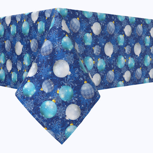 Shiny Blue Christmas Balls Square Tablecloths