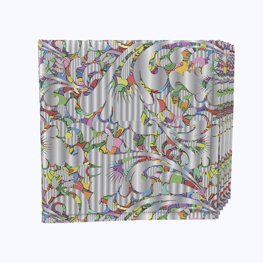 Silver 3D Paisley Napkins