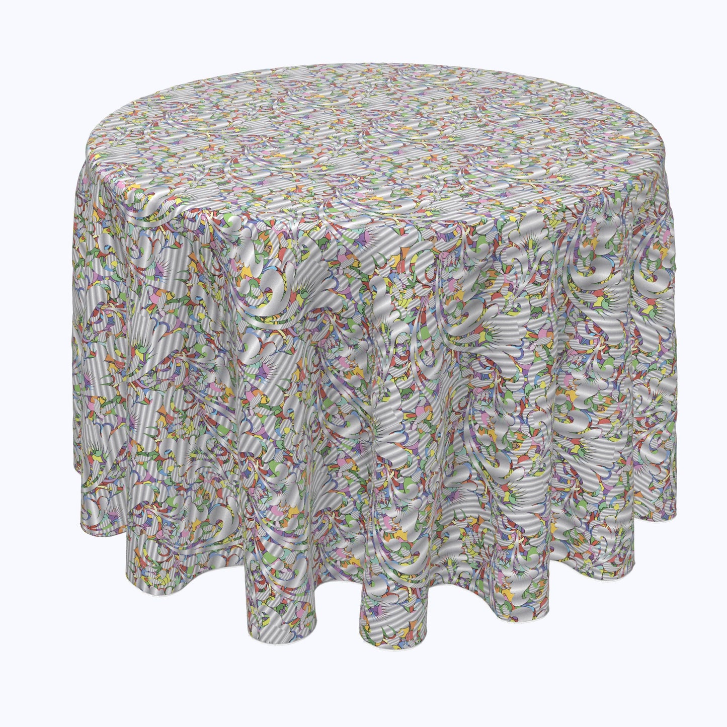 Silver 3D Paisley Rounds