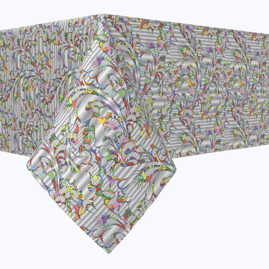 Silver 3D Paisley Squares