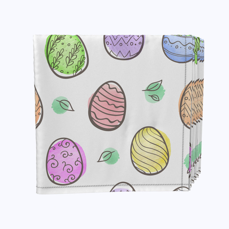 Simple Eggs and Watercolor Blots Napkins