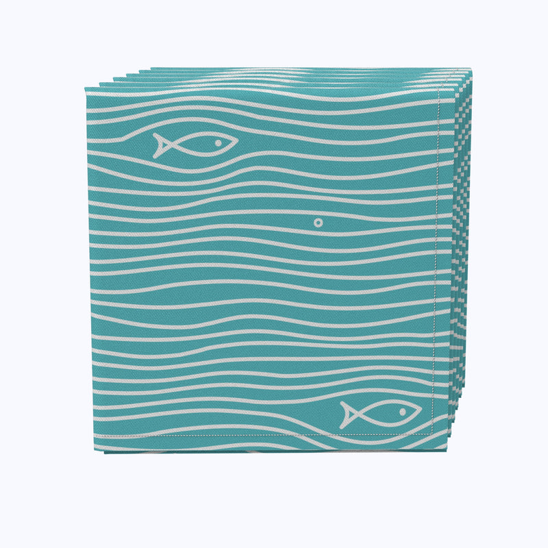 Simple Fish in Waves Napkins