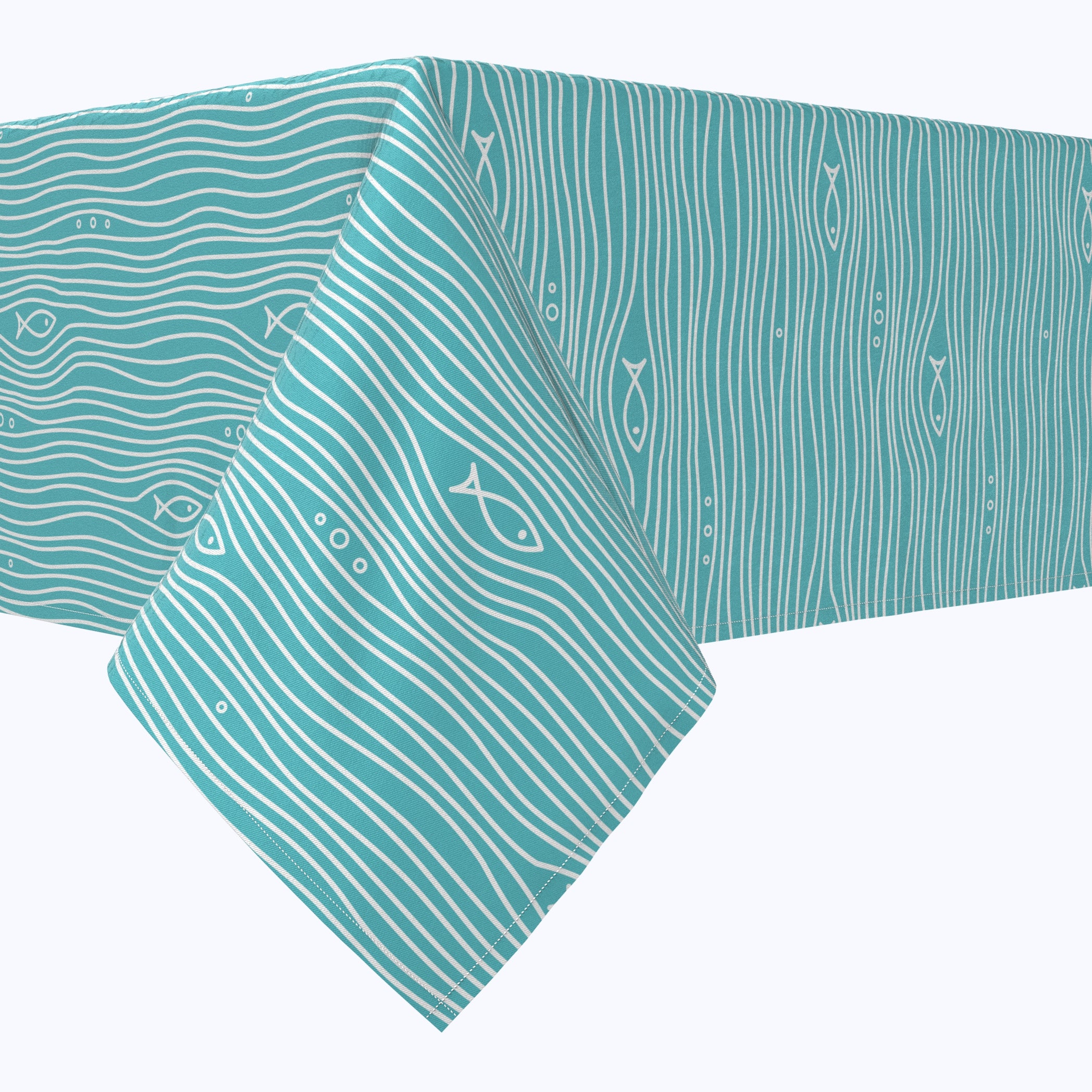 Simple Fish in Waves Tablecloths – Tablecloth.com