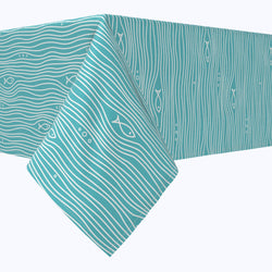 Simple Fish in Waves Cotton Rectangles