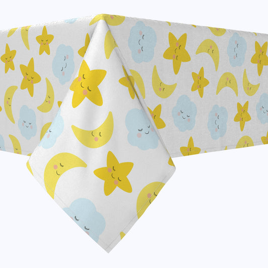 Sleepy Time Clouds, Stars & Moons Cotton Rectangles