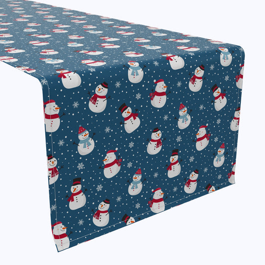 Snowmen in a Winter Wonderland Cotton Table Runners