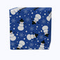 Snowmen on Blue Background Cotton Napkins