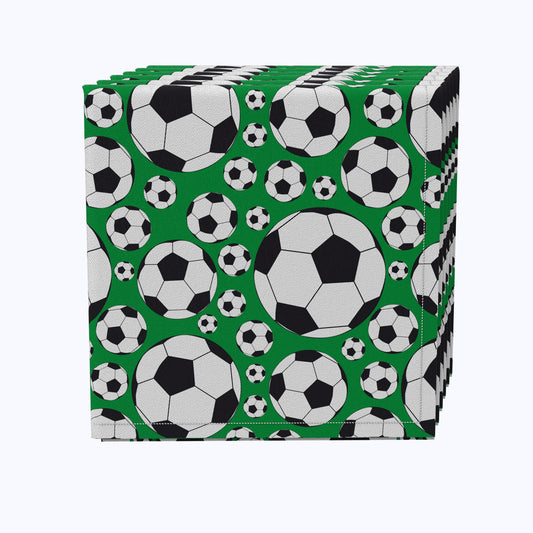 Soccer Balls Green Napkins