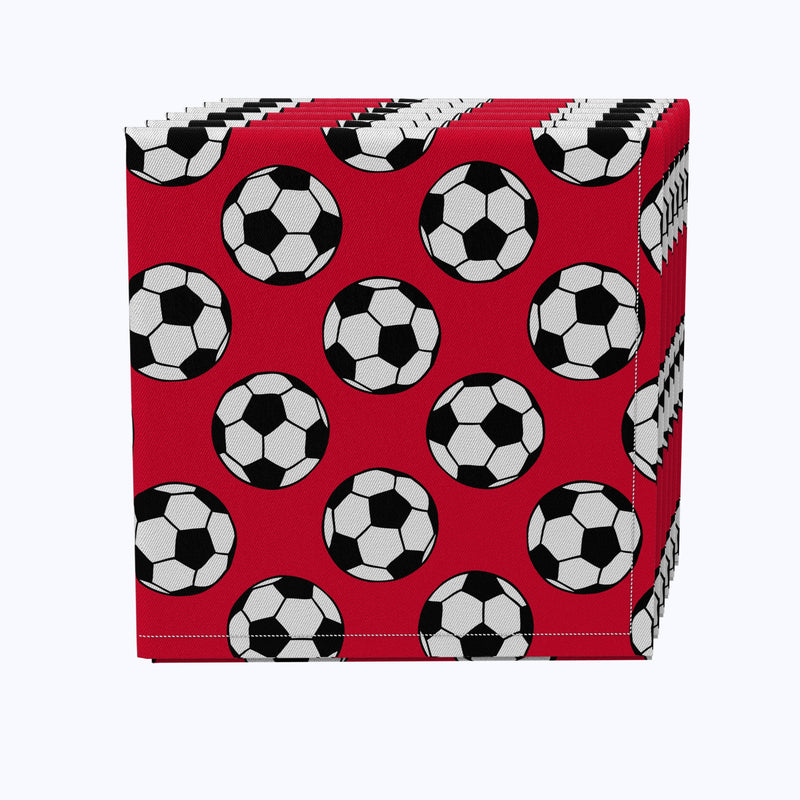 Soccer Balls Red Napkins