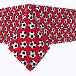 Soccer Balls Red Tablecloths