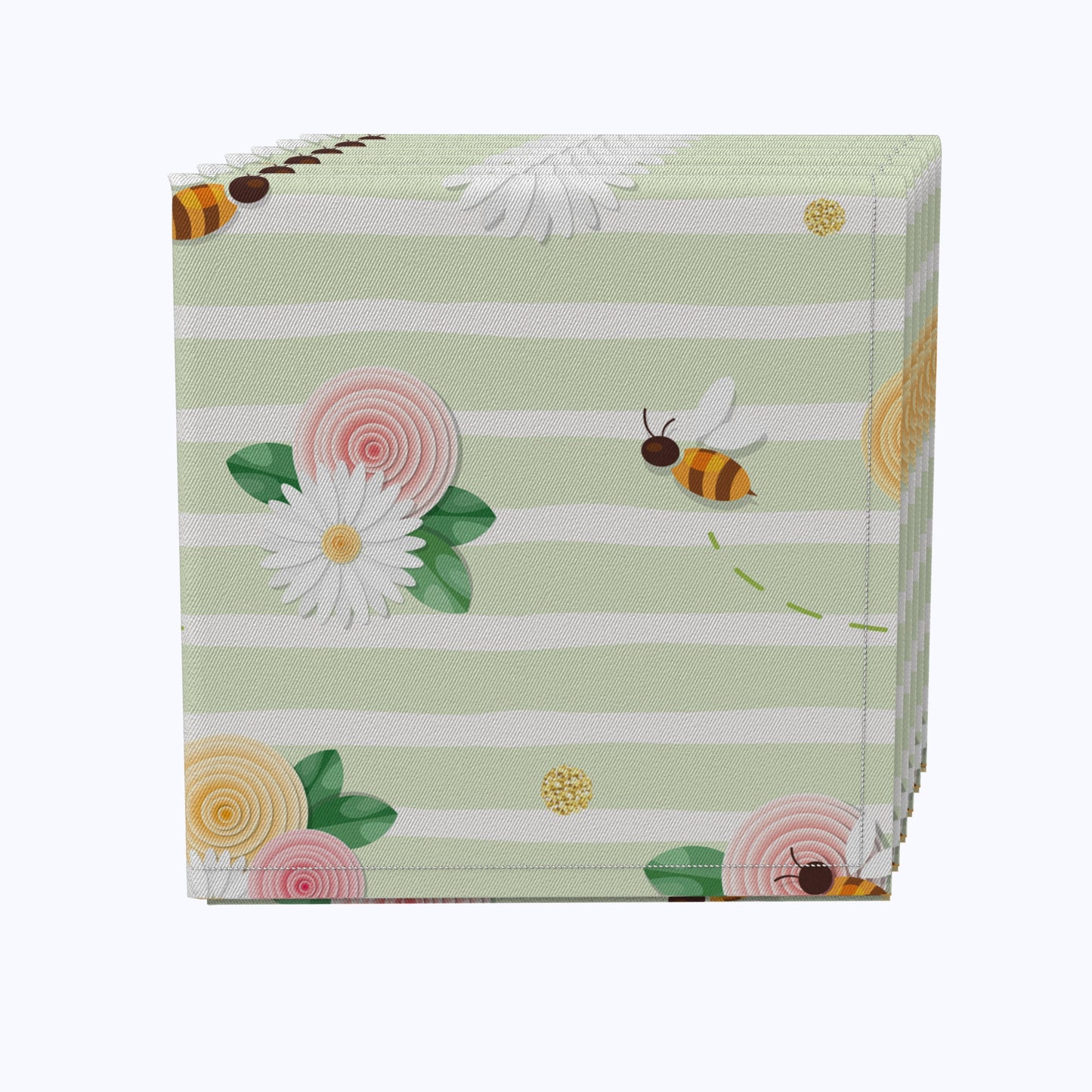 Springtime Floral Stripe Napkins