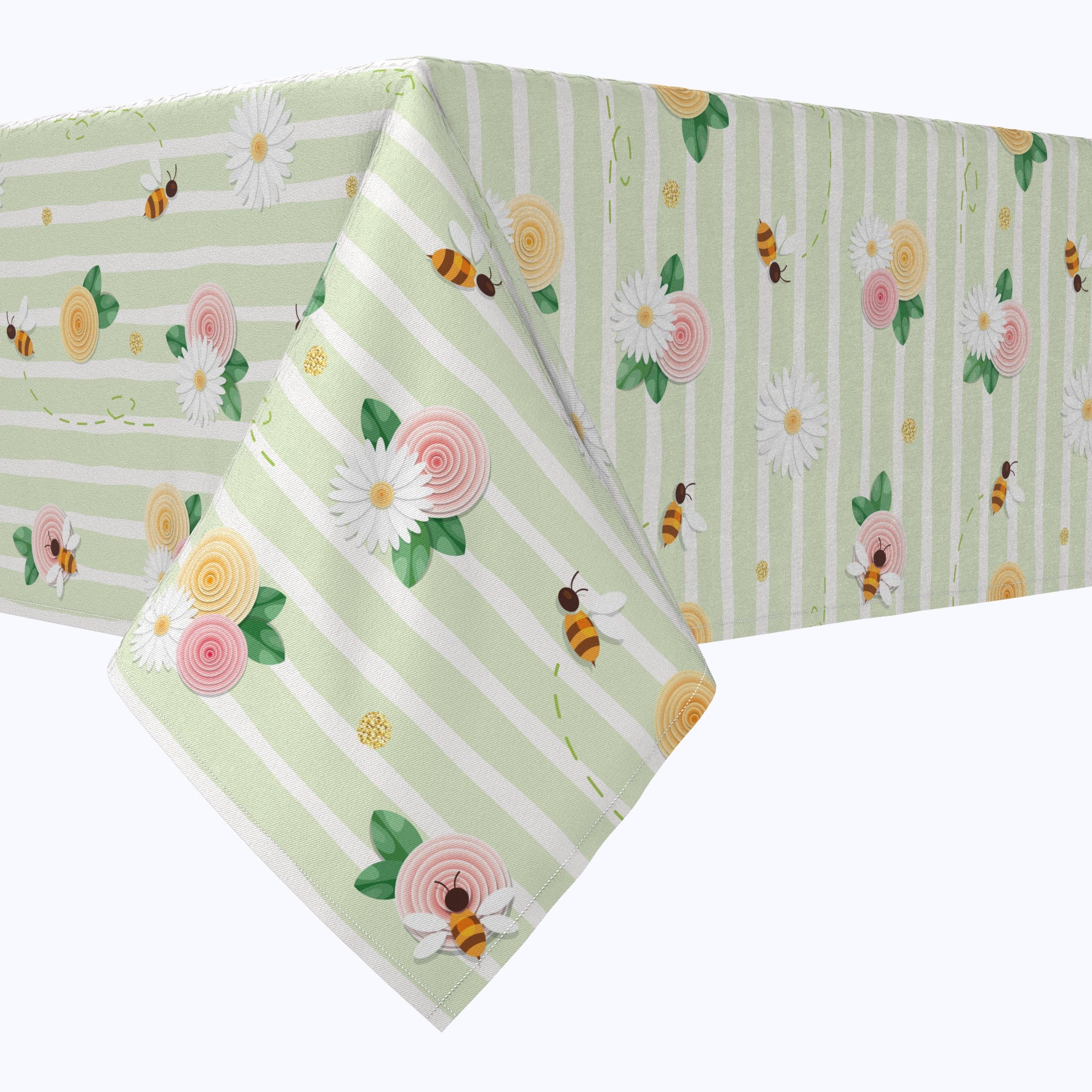 Springtime Floral Stripe Tablecloths – Tablecloth.com