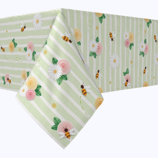 Springtime Floral Stripe Cotton Rectangles
