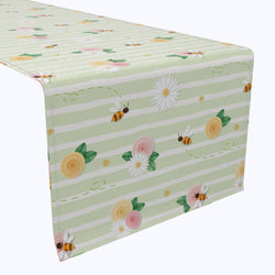 Springtime Floral Stripe Table Runners