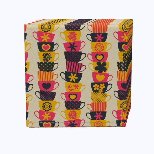 Stacked Colorful Mugs Napkins
