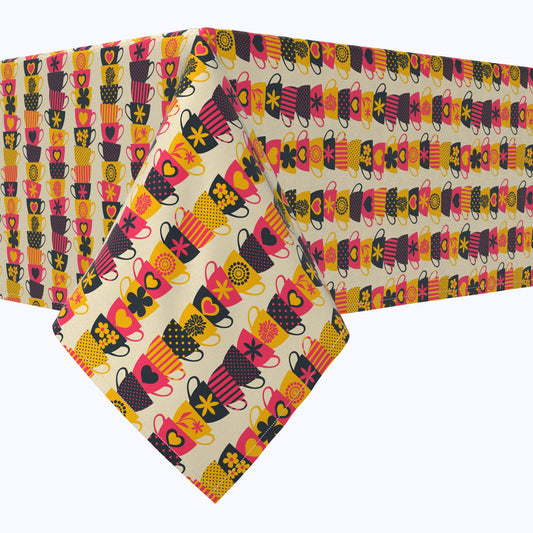 Stacked Colorful Mugs Tablecloths