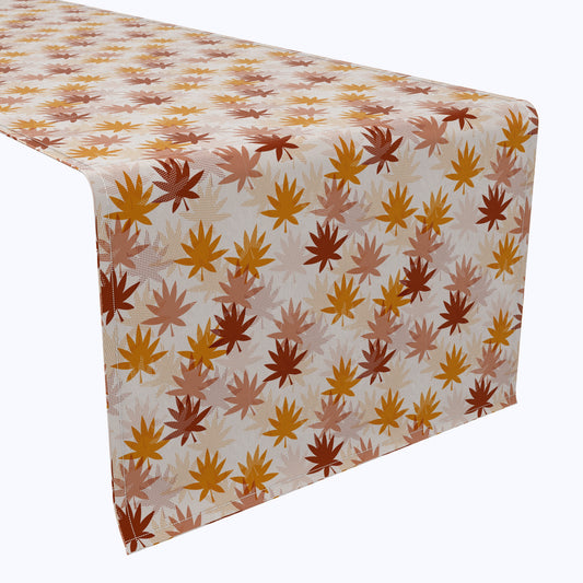 Stamped Maple Leaves Cotton Table Runners