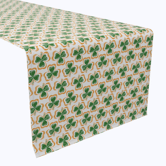 Stenciled Orange & Green Shamrocks Table Runners