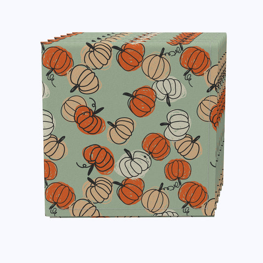 Stenciled Pumpkin Harvest Napkins