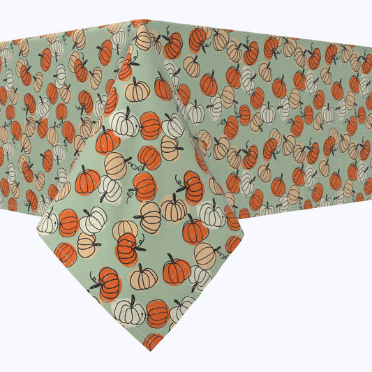 Stenciled Pumpkin Harvest Cotton Rectangles
