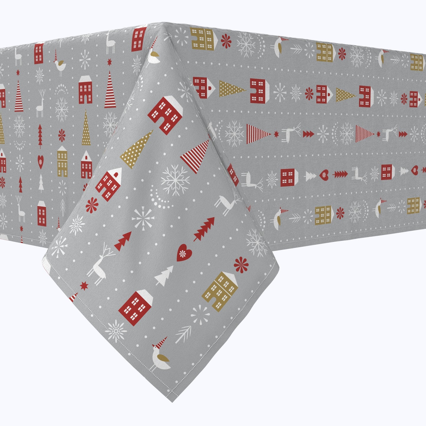 Stylized Christmas Pattern Cotton Rectangles