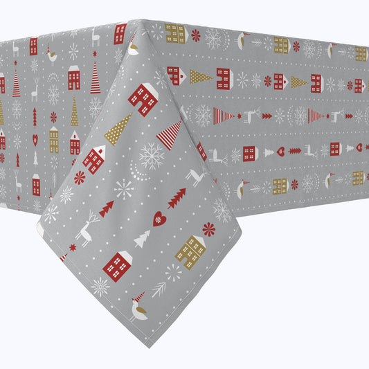 Stylized Christmas Pattern Cotton Squares