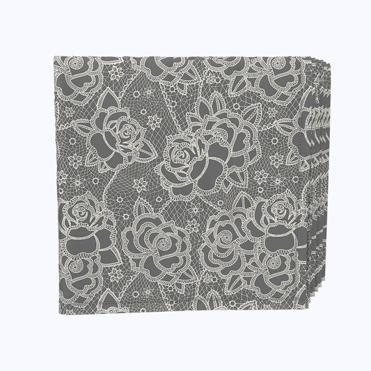 Stylized Lace Roses Napkins