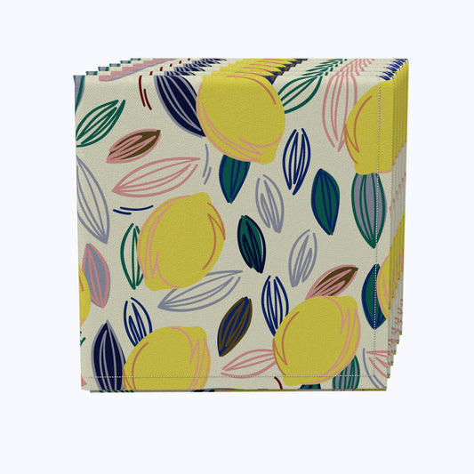 Summer Lemon Sketch Napkins