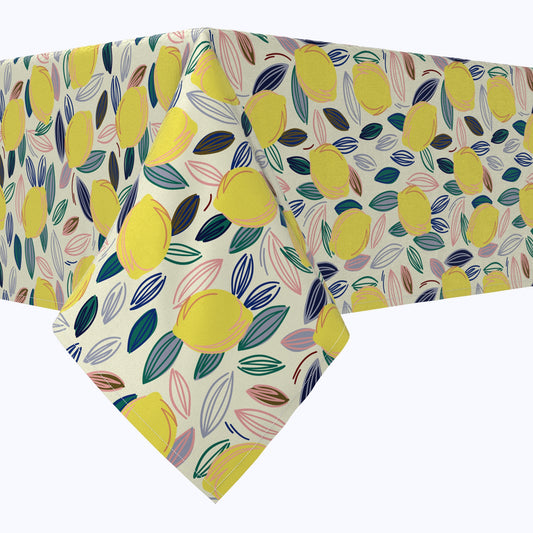 Summer Lemon Sketch Cotton Rectangles