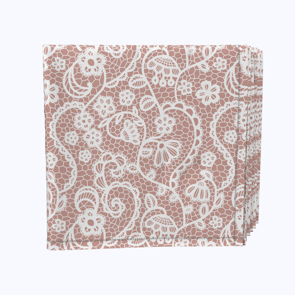 Swirly Floral White Lace Napkins