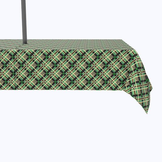 Tartan Plaid With Leopard Spots Outdoor Rectangles