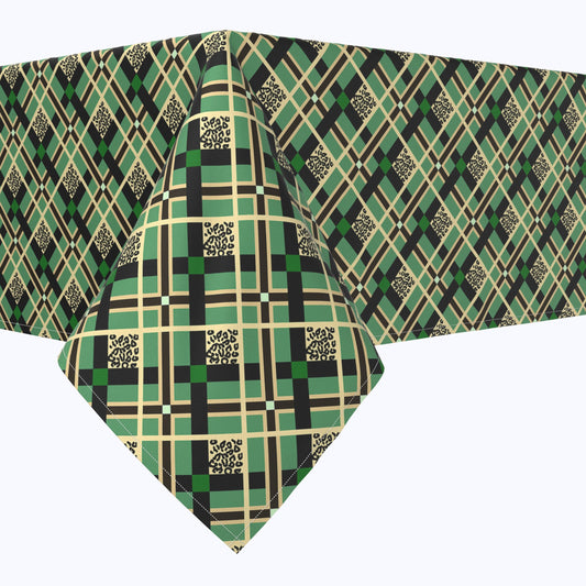 Tartan Plaid With Leopard Spots Squares