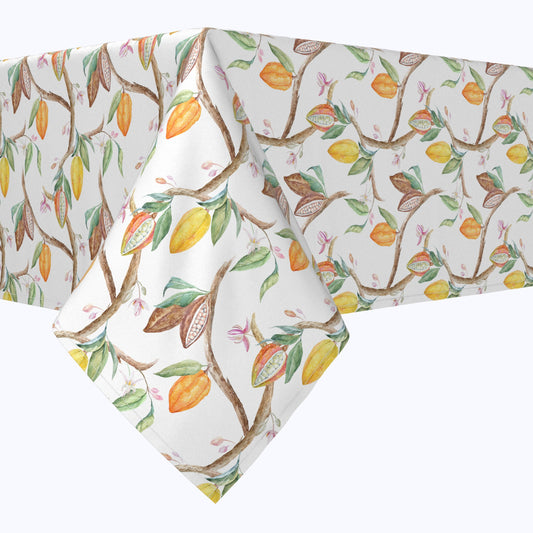 Tropical Cocoa Fruits & Leaves Rectangles