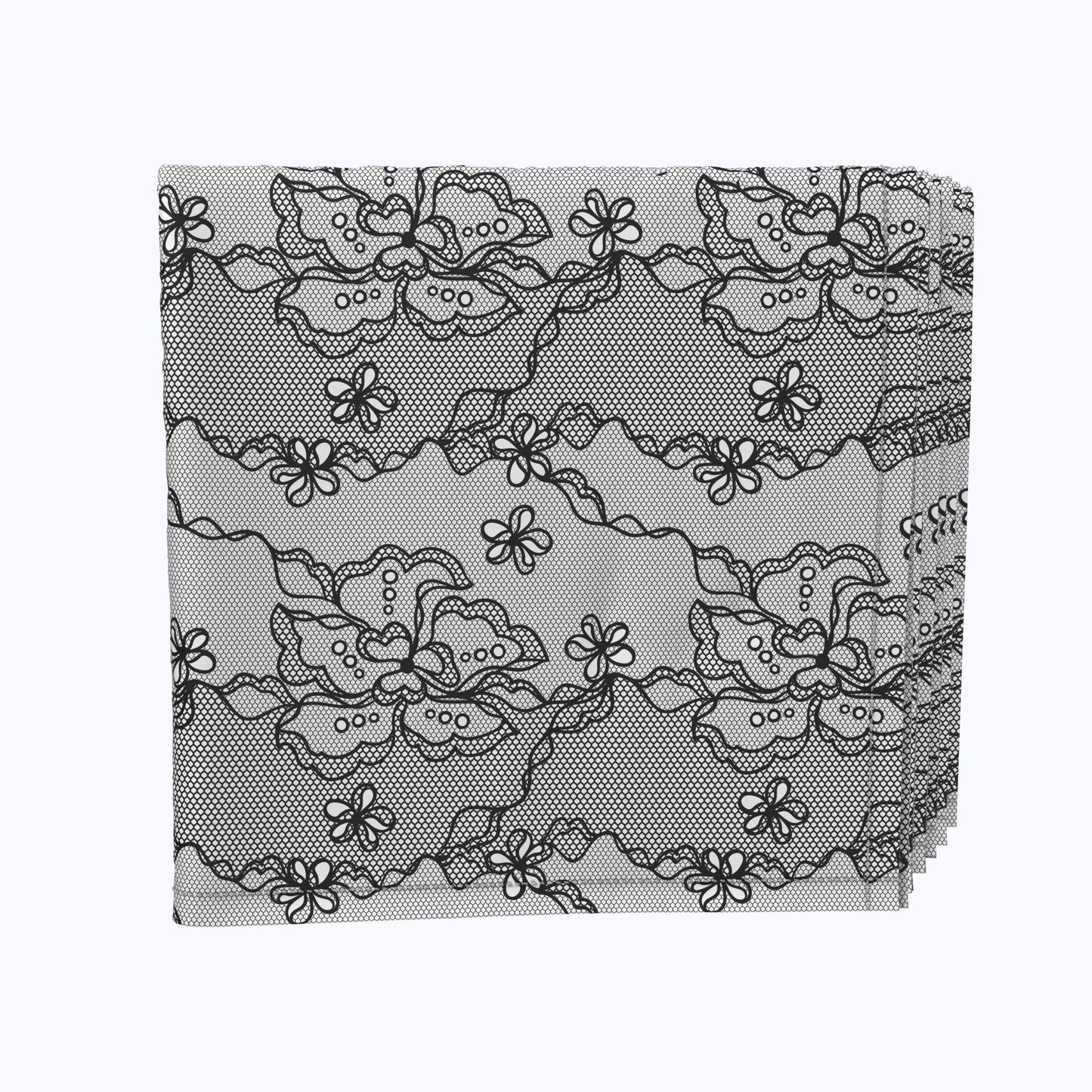 Vintage Black Abstract Lace Napkins