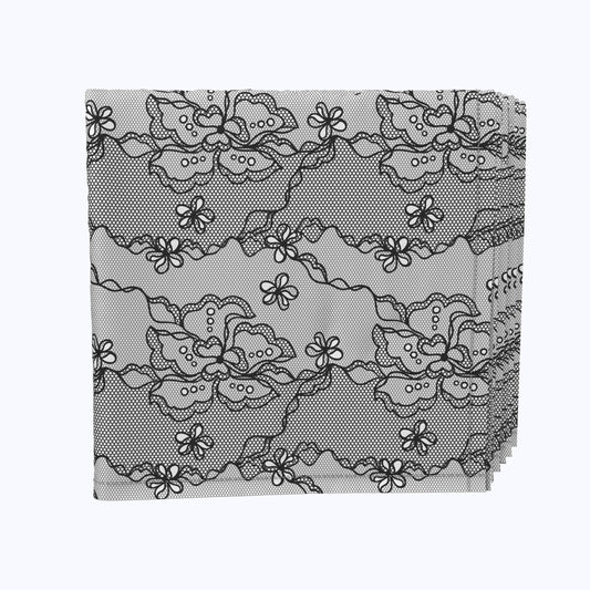 Vintage Black Abstract Lace Napkins