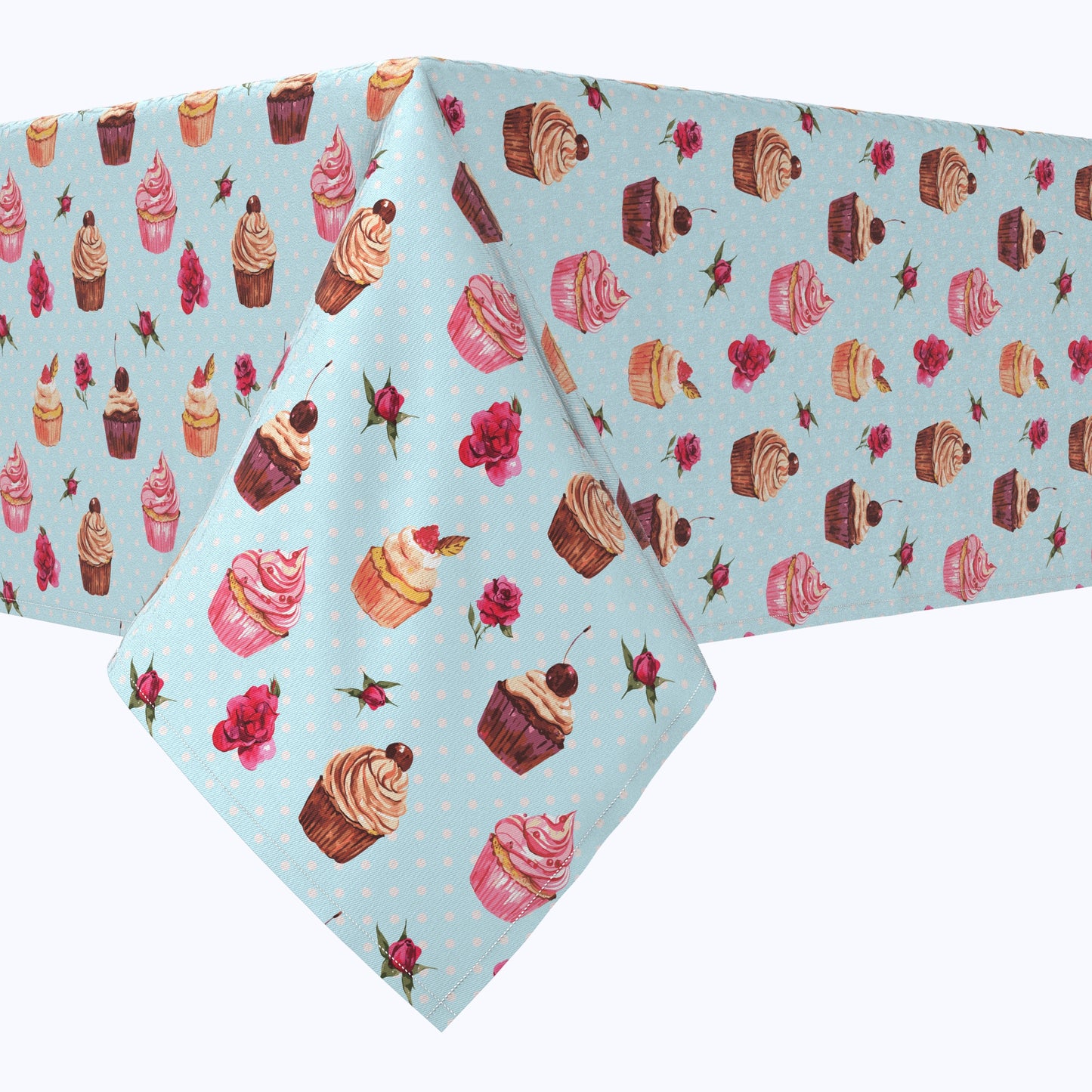 Vintage Cupcakes & Dots Cotton Rectangles