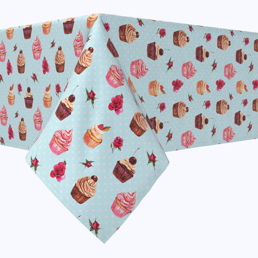 Vintage Cupcakes & Dots Cotton Rectangles