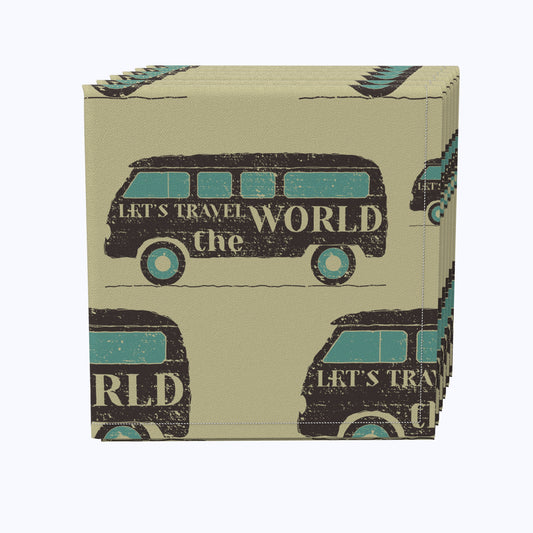 Vintage Lets Travel Napkins