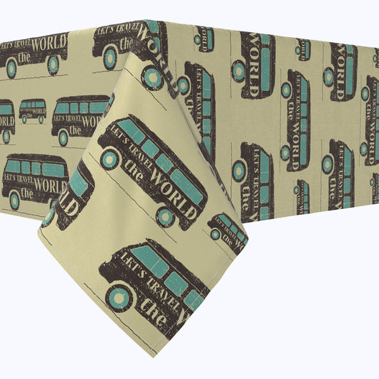 Vintage Lets Travel Cotton Rectangles