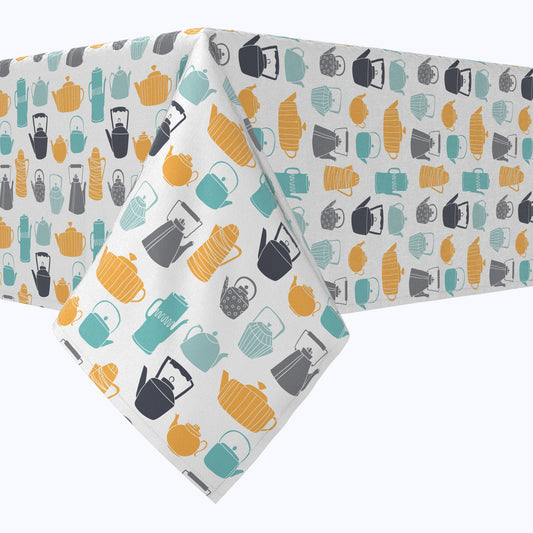 Vintage Teapots Cotton Rectangles