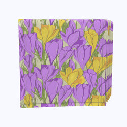 Violet and Yellow Love Flowers Napkins