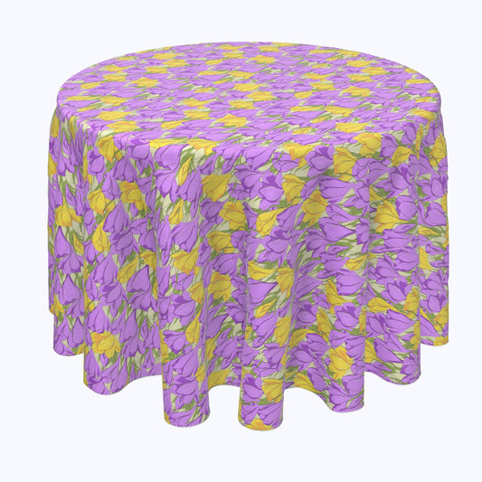 Violet and Yellow Love Flowers Rounds