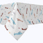 Watercolor Clouds & Airplanes Cotton Rectangles