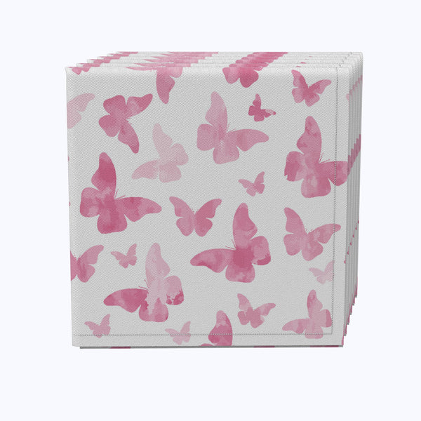 Watercolor Pink Butterflies Napkins