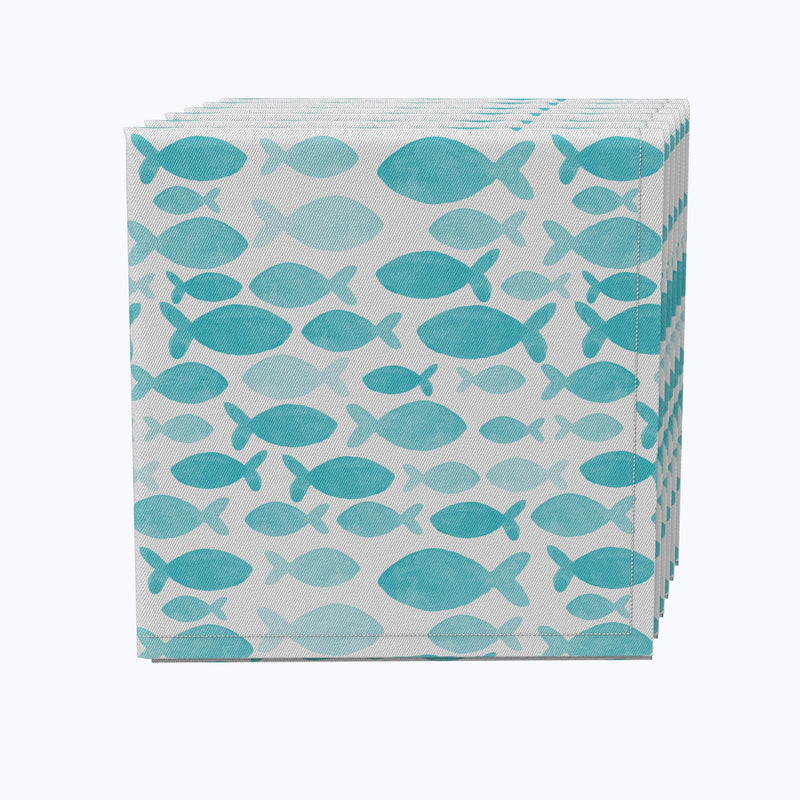Watercolor Turquoise Fish Napkins