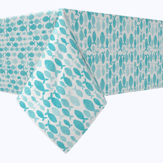 Watercolor Turquoise Fish Tablecloths