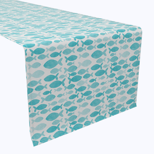 Watercolor Turquoise Fish Table Runners
