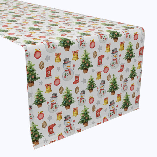 Watercolor Winter Cotton Table Runners